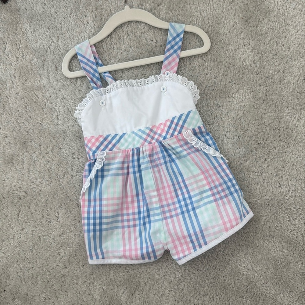 TBBC Ruthie Romper- Spring Party Plaid 12-18 M